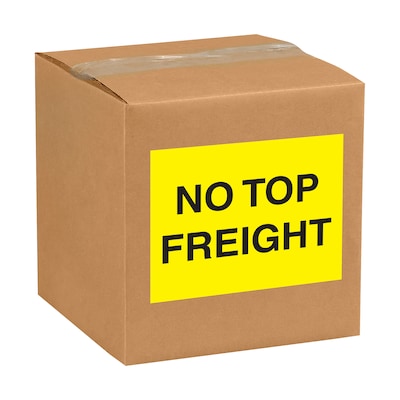 Tape Logic Labels, No Top Freight, 8 x 10, Fluorescent Yellow, 250/Roll (DL1635)
