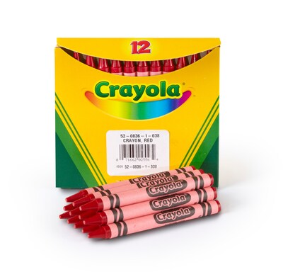Crayola Bulk Crayons, Red, 12/Box (52-0836-038)