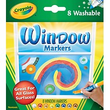 Binney & Smith Crayola Washable Window Markers, Conical Tip, 8/Pack