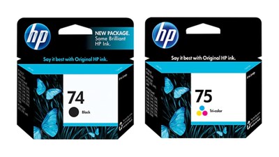 HP 74/75 Standard Yield Ink, 2-Pack