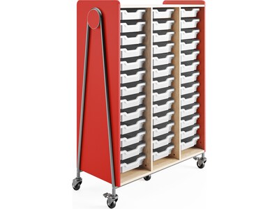 Safco Whiffle Typical 12 60 x 43 Particle Board Triple-Column Mobile Storage, Red (3932RED)