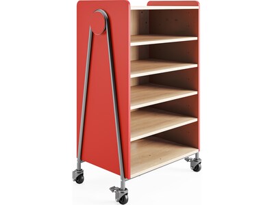 Safco Whiffle Typical 3 48 x 30 Particle Board Double-Column Mobile Storage, Red (3923RED)
