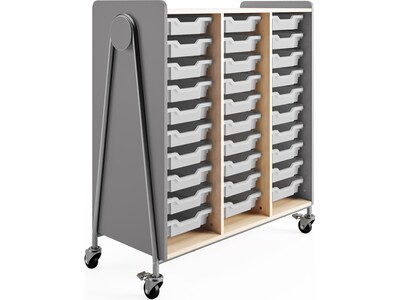 Safco Whiffle Typical 10 48 x 43 Particle Board Triple-Column Mobile Storage, Gray (3930GRY)