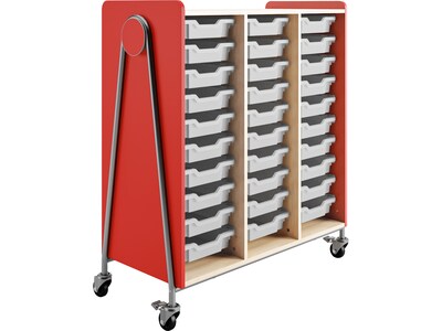 Safco Whiffle Typical 10 48 x 43 Particle Board Triple-Column Mobile Storage, Red (3930RED)