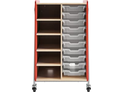 Safco Whiffle Typical 2 48 x 30 Particle Board Double-Column Mobile Storage, Red (3922RED)