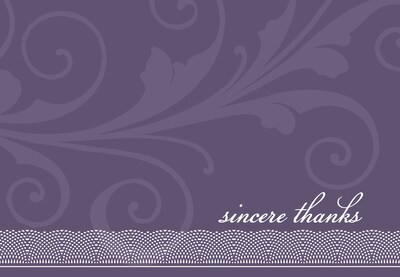 Great Papers! Amethyst Flourish Thank You Cards, 24/Pack