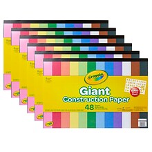 Crayola Giant Construction Paper, 12 x 18, Assorted Colors, 48 Sheets/Pad, 6 Pads/Bundle (BIN99005