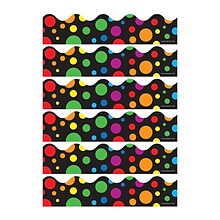 Carson Dellosa Education Big Rainbow Dots Scalloped Border, 39 Feet/Pack, 6 Packs (CD-1255-6)