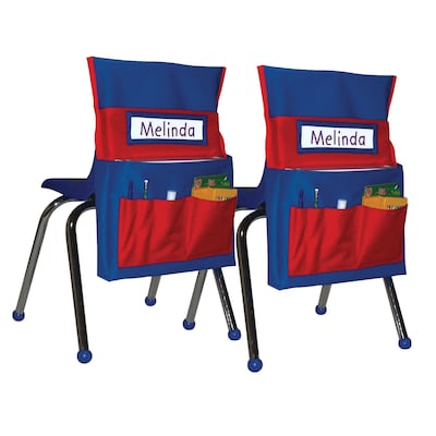 Carson Dellosa Education Chairback Buddy Pocket Chart, Blue/Red, 2/Pack (CD-158035-2)
