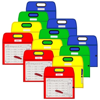 C-Line Portable Dry Erase Pockets Study Aid, Grade Pre K+ (CLI40210-3)