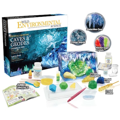 WILD! Science Crystal Growing Caves & Geodes Chemical Kit, Grade 3+ (CTUWES95XL)