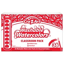 Cra-Z-Art Washable Watercolors Classroom Pack, 8 Colors Per Pack, 36 Packs (CZA0240136)
