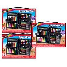 Cra-Z-Art Super Art Set, Grade PK+, 80 Pieces/Set, 3 Sets (CZA110076-3)