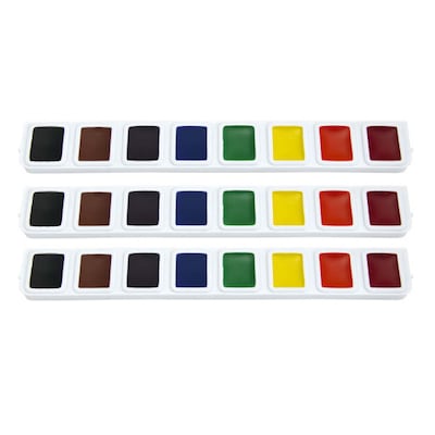 Prang Half Pan Watercolor Refill Tray, Assorted Colors, 3/Box, 3 Boxes (DIX82000-3)
