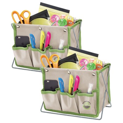 Primary Concepts Sensational Classroom Polyester/Metal Accessory Holders, Tan/Green, 2/Bundle (ELP62