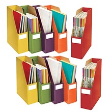 Sensational Classroom Corrugated Cardboard Magazine Files, Assorted Colors, 5/Set, 2 Sets/Bundle (EL