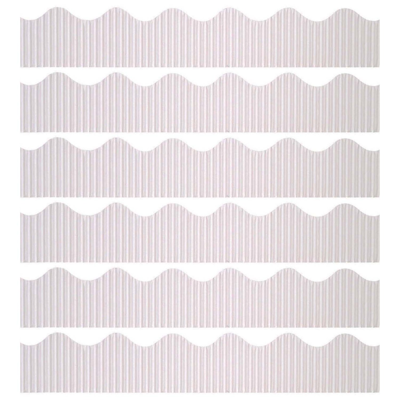Bordette 50 x 2-1/4 Scalloped Border, White, 6 Rolls (PAC37016-6)