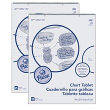 Pacon 24 x 32 Chart Tablet, Cursive Cover, 1 Ruled, 25 Sheets, 2 Tablets (PAC74610-2)