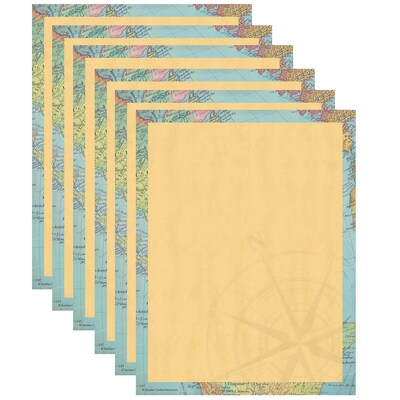 Teacher Created Resources Travel the Map Computer Paper, 8.5 x 11, Multicolored, 50 Sheets Per Pac