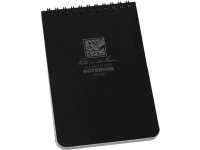 Rite in the Rain All-Weather Pocket Notebook, 4 x 6, 50 Sheets, Black (746)