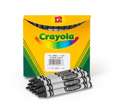 Crayola Bulk Crayons, Black, 12/Box (52-0836-051)