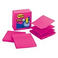 Post-it® Super Sticky Pop-up Notes, 4 x 4, Fuchsia, Lined, 90 Sheets/Pad, 5 Pads/Pack (R440-FFSS)