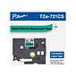 Brother P-touch TZe-721CS Laminated Label Maker Tape, 3/8" x 26-2/10', Black on Green (TZe-721CS)