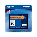 Brother P-touch TZe-B31CS Laminated Label Maker Tape, 1/2 x 13-1/10, Black on Fluorescent Orange (