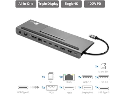 SIIG MST Video Docking Station with PD, Windows (JU-DK0E11-S1)