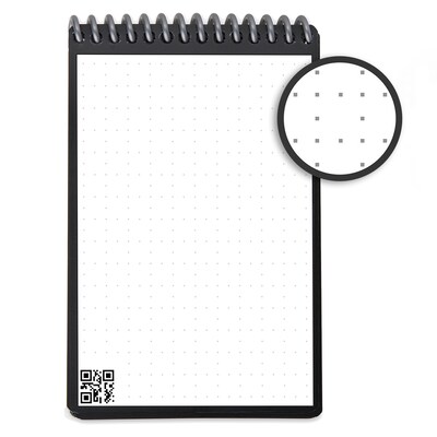 Rocketbook Mini Reusable Smart Notepad, 3.5" x 5.5", Dot-Grid Ruled, Black, 48 Pages (EVR-M-RC-A-FR)