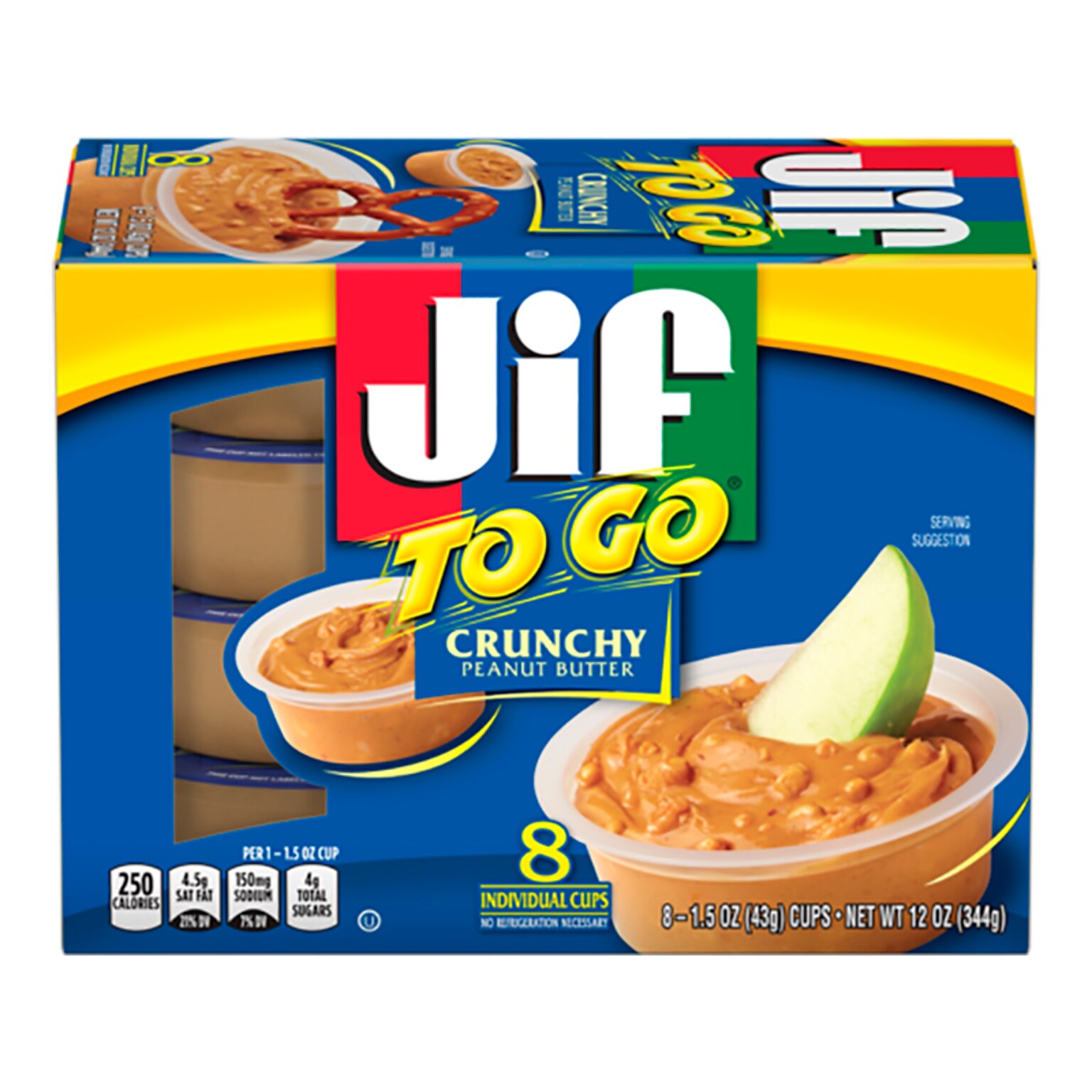 Jif To Go Crunchy Peanut Butter, 1.5 Oz., 8/Box (5150024130)
