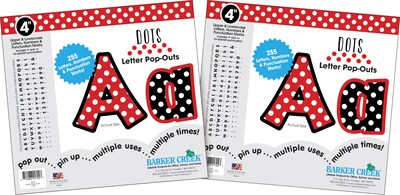 Barker Creek 4 Letter Pop-Out 2-Pack, Dots, 510 Characters/Set (BC3627)