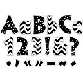 Barker Creek 4 Letter Pop-Out 2-Pack, Black Chevron & Dots, 510 Characters/Set (BC3643)