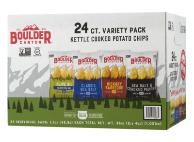 Boulder Canyon Variety Pack Potato Chips, 1.5 oz. Bags, 24 Bags/Carton (PBR12283)