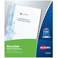 Avery Recycled Economy Lightweight Sheet Protectors, 8-1/2 x 11, Clear, 100/Box (75539)