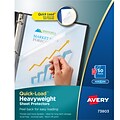Avery Quick Load Non-Glare Heavyweight Sheet Protectors, 8.5 x 11, Clear, 50/Box(73803)