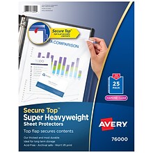Avery Top Load Heavyweight Sheet Protectors, 8-1/2 x 11, Diamond Clear, 25/Pack (76000)