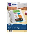 Avery Business Card Pages, 40-Card Capacity, Clear, 5/Pack (76025)