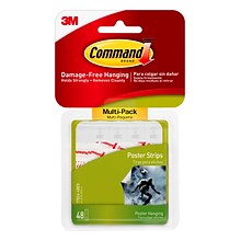 Command Small Poster Strips Multi-Pack, White, 48 Strips/Pack (17024-48ES)