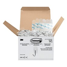 Command™ Small Wire Hook, Clear, 40 Hooks, 48 Strips/Pack (17067CLR-S40NA)