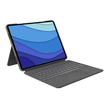 Logitech Combo Touch, Woven Fabric Keyboard Folio for 12.9 iPad Pro, Oxford Gray (920-010097)