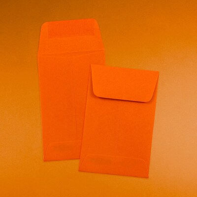 JAM Paper #1 Coin Business Colored Envelopes, 2.25 x 3.5, Orange Recycled, 25/Pack (352627815)