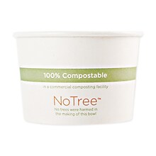 World Centric No Tree Paper Bowls, 3.4 dia x 2.3, 8 oz, Natural, 1,000/Carton