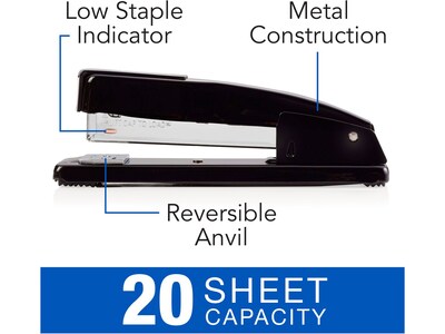 Swingline Commercial Desktop Stapler, 20-Sheet Capacity, Staples Included, Black, 12/Carton (S704440