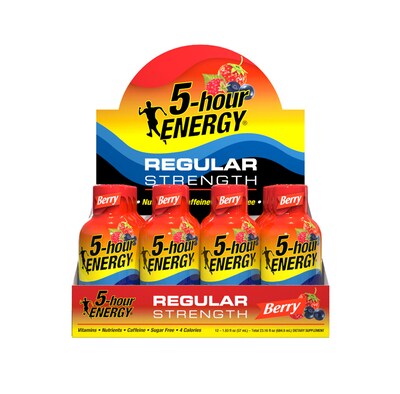 5-Hour Energy Berry Shots Drink, 1.93 fl. oz., 12/Box (LVS500181)