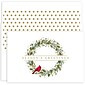 Great Papers!® Holiday Greeting Cards, Petite Wreath, 6" x 4", 18 Cards/18 Foil-Lined Envelopes (905500)