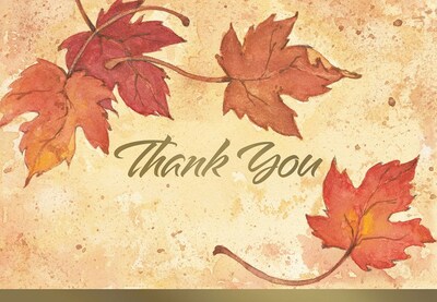 Great Papers! Folded Thank You Note Card, Fall Leaves, 4.875 x 3.375, 50/Pack (2017002)