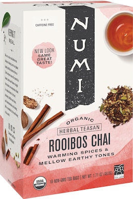 Numi Rooibos Chai Tea Bags, 18/Box (10200)
