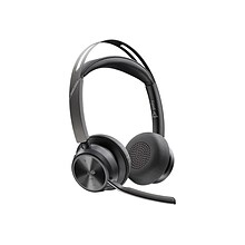 Plantronics Voyager Focus 2 USB-C Noise Canceling Bluetooth On Ear Phone & Computer Headset, Black (
