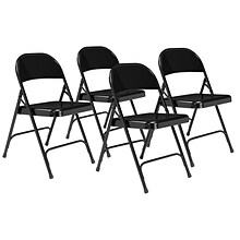 National Public Seating 50 Series Standard All-Steel Folding Chairs, Black/Black, 4 Pack (510/4)